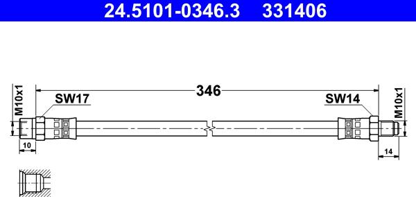 ATE 24.5101-0346.3 - Əyləc şlanqı www.furqanavto.az