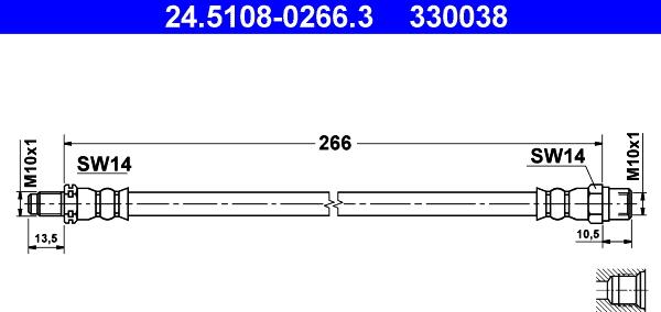 ATE 24.5108-0266.3 - Əyləc şlanqı furqanavto.az