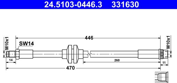 ATE 24.5103-0446.3 - Əyləc şlanqı furqanavto.az