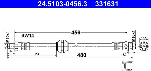 ATE 24.5103-0456.3 - Əyləc şlanqı furqanavto.az