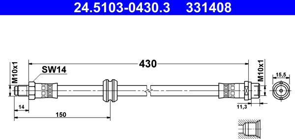 ATE 24.5103-0430.3 - Əyləc şlanqı furqanavto.az