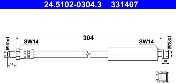 ATE 24.5102-0304.3 - Əyləc şlanqı www.furqanavto.az