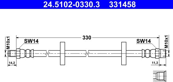 ATE 24.5102-0330.3 - Əyləc şlanqı furqanavto.az