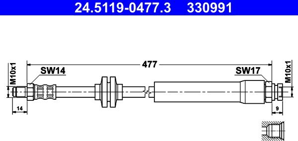 ATE 24.5119-0477.3 - Əyləc şlanqı furqanavto.az