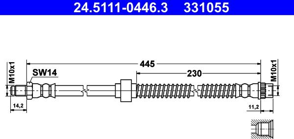 ATE 24.5111-0446.3 - Əyləc şlanqı furqanavto.az