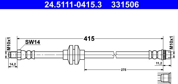 ATE 24.5111-0415.3 - Əyləc şlanqı furqanavto.az