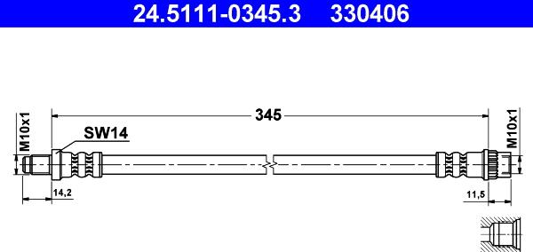 ATE 24.5111-0345.3 - Əyləc şlanqı furqanavto.az