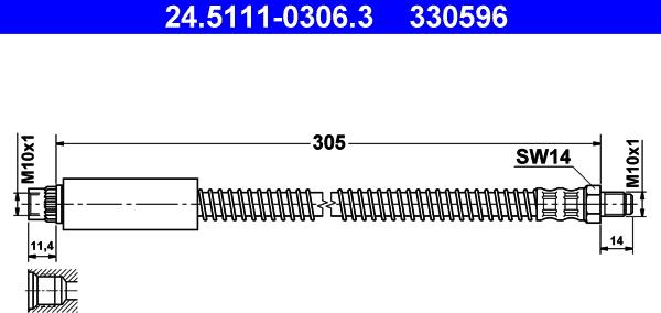 ATE 24.5111-0306.3 - Əyləc şlanqı furqanavto.az