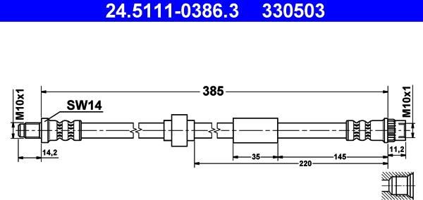 ATE 24.5111-0386.3 - Əyləc şlanqı furqanavto.az