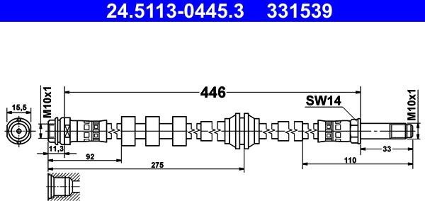 ATE 24.5113-0445.3 - Əyləc şlanqı furqanavto.az