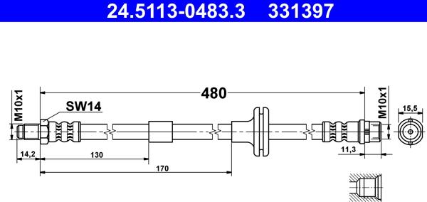 ATE 24.5113-0483.3 - Əyləc şlanqı www.furqanavto.az