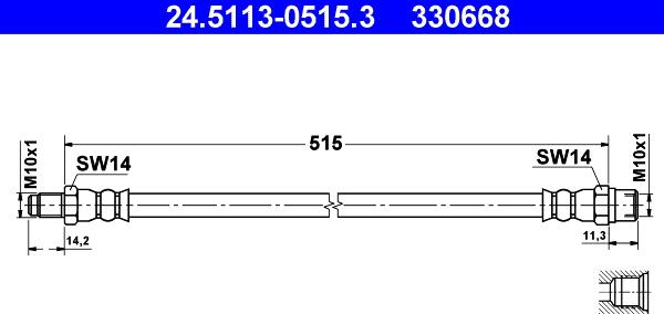 ATE 24.5113-0515.3 - Əyləc şlanqı www.furqanavto.az