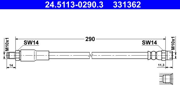 ATE 24.5113-0290.3 - Əyləc şlanqı furqanavto.az