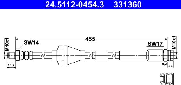 ATE 24.5112-0454.3 - Əyləc şlanqı furqanavto.az