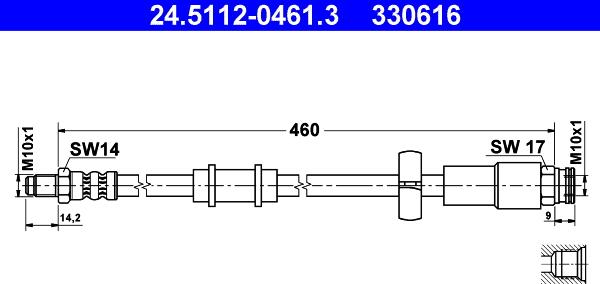 ATE 24.5112-0461.3 - Əyləc şlanqı furqanavto.az