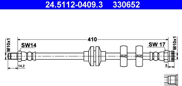 ATE 24.5112-0409.3 - Əyləc şlanqı furqanavto.az