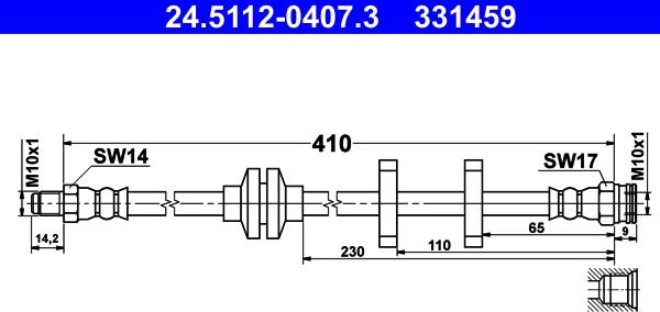 ATE 24.5112-0407.3 - Əyləc şlanqı furqanavto.az