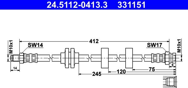 ATE 24.5112-0413.3 - Əyləc şlanqı furqanavto.az