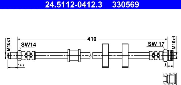 ATE 24.5112-0412.3 - Əyləc şlanqı furqanavto.az