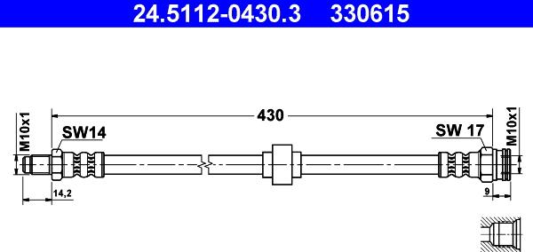 ATE 24.5112-0430.3 - Əyləc şlanqı furqanavto.az