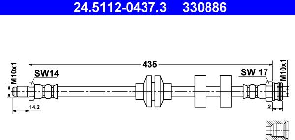 ATE 24.5112-0437.3 - Əyləc şlanqı furqanavto.az