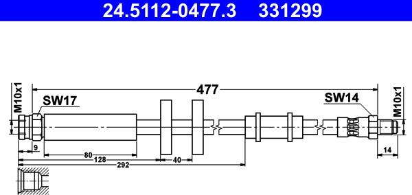 ATE 24.5112-0477.3 - Əyləc şlanqı furqanavto.az