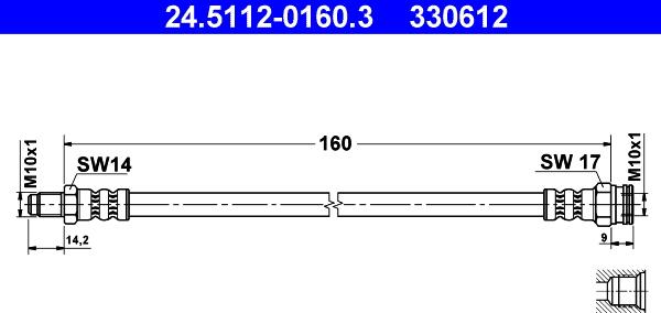 ATE 24.5112-0160.3 - Əyləc şlanqı furqanavto.az