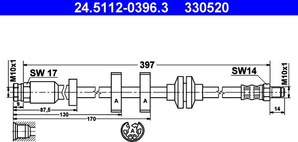 ATE 24.5112-0396.3 - Əyləc şlanqı furqanavto.az