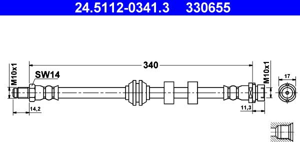 ATE 24.5112-0341.3 - Əyləc şlanqı furqanavto.az