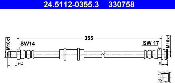 ATE 24.5112-0355.3 - Əyləc şlanqı furqanavto.az