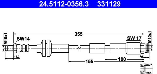 ATE 24.5112-0356.3 - Əyləc şlanqı furqanavto.az