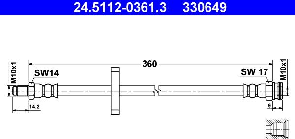 ATE 24.5112-0361.3 - Əyləc şlanqı furqanavto.az