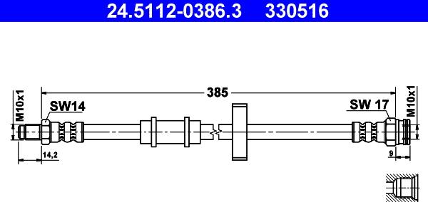 ATE 24.5112-0386.3 - Əyləc şlanqı furqanavto.az