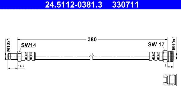 ATE 24.5112-0381.3 - Əyləc şlanqı furqanavto.az