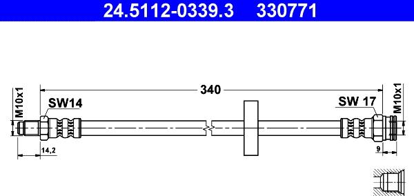 ATE 24.5112-0339.3 - Əyləc şlanqı furqanavto.az