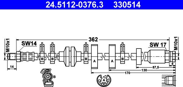 ATE 24.5112-0376.3 - Əyləc şlanqı furqanavto.az