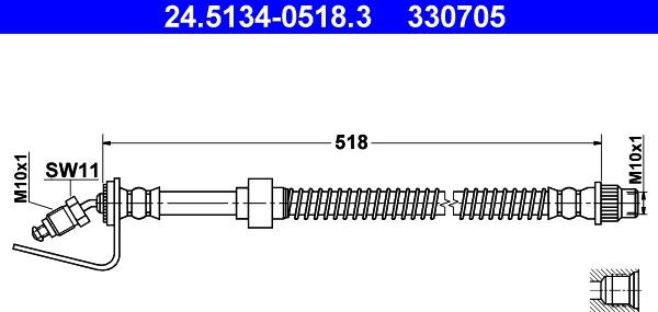 ATE 24.5134-0518.3 - Əyləc şlanqı furqanavto.az