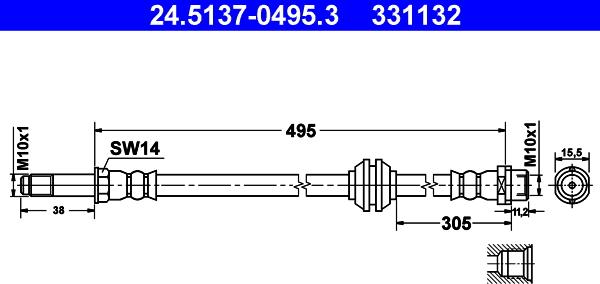 ATE 24.5137-0495.3 - Əyləc şlanqı furqanavto.az