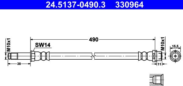 ATE 24.5137-0490.3 - Əyləc şlanqı furqanavto.az