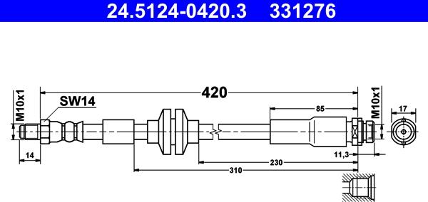 ATE 24.5124-0420.3 - Əyləc şlanqı furqanavto.az