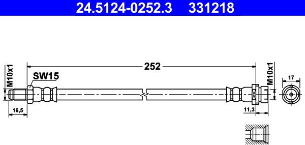 ATE 24.5124-0252.3 - Əyləc şlanqı furqanavto.az