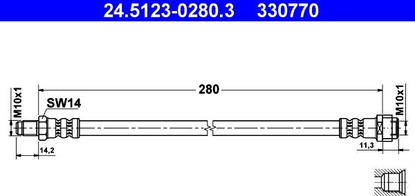 ATE 24.5123-0280.3 - Əyləc şlanqı www.furqanavto.az