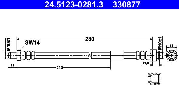 ATE 24.5123-0281.3 - Əyləc şlanqı furqanavto.az