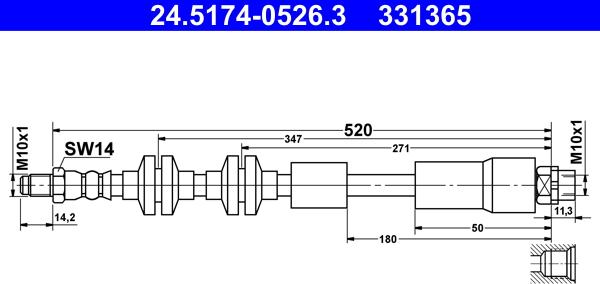 ATE 24.5174-0526.3 - Əyləc şlanqı furqanavto.az