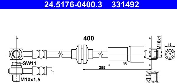 ATE 24.5176-0400.3 - Əyləc şlanqı furqanavto.az