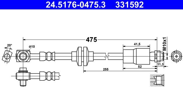 ATE 24.5176-0475.3 - Əyləc şlanqı furqanavto.az