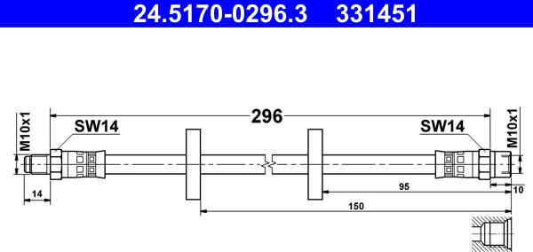 ATE 24.5170-0296.3 - Əyləc şlanqı furqanavto.az