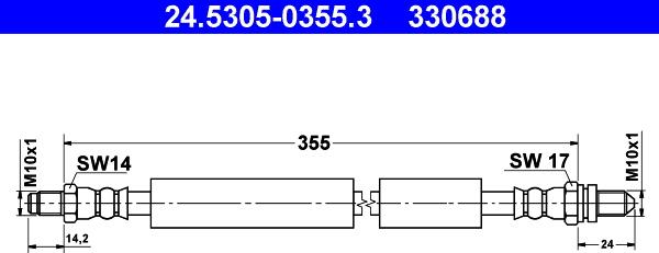 ATE 24.5305-0355.3 - Əyləc şlanqı furqanavto.az