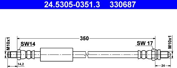 ATE 24.5305-0351.3 - Əyləc şlanqı furqanavto.az