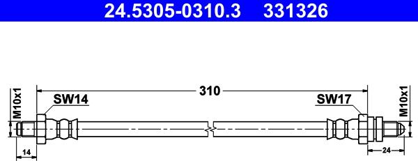 ATE 24.5305-0310.3 - Əyləc şlanqı furqanavto.az